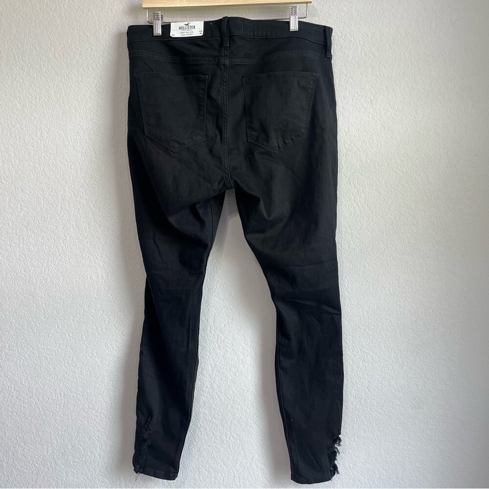 Hollister Women's Black Curvy Mid-rise Distressed Jean Legging  19R /‎ 34W NWT - Picture 6 of 11